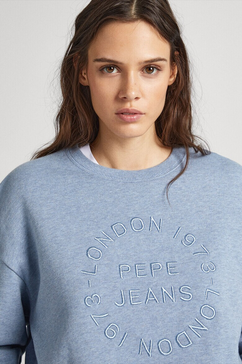 Pepe Jeans London Bluza de trening cu decolteu la baza gatului si maneci cazute - Pled.ro