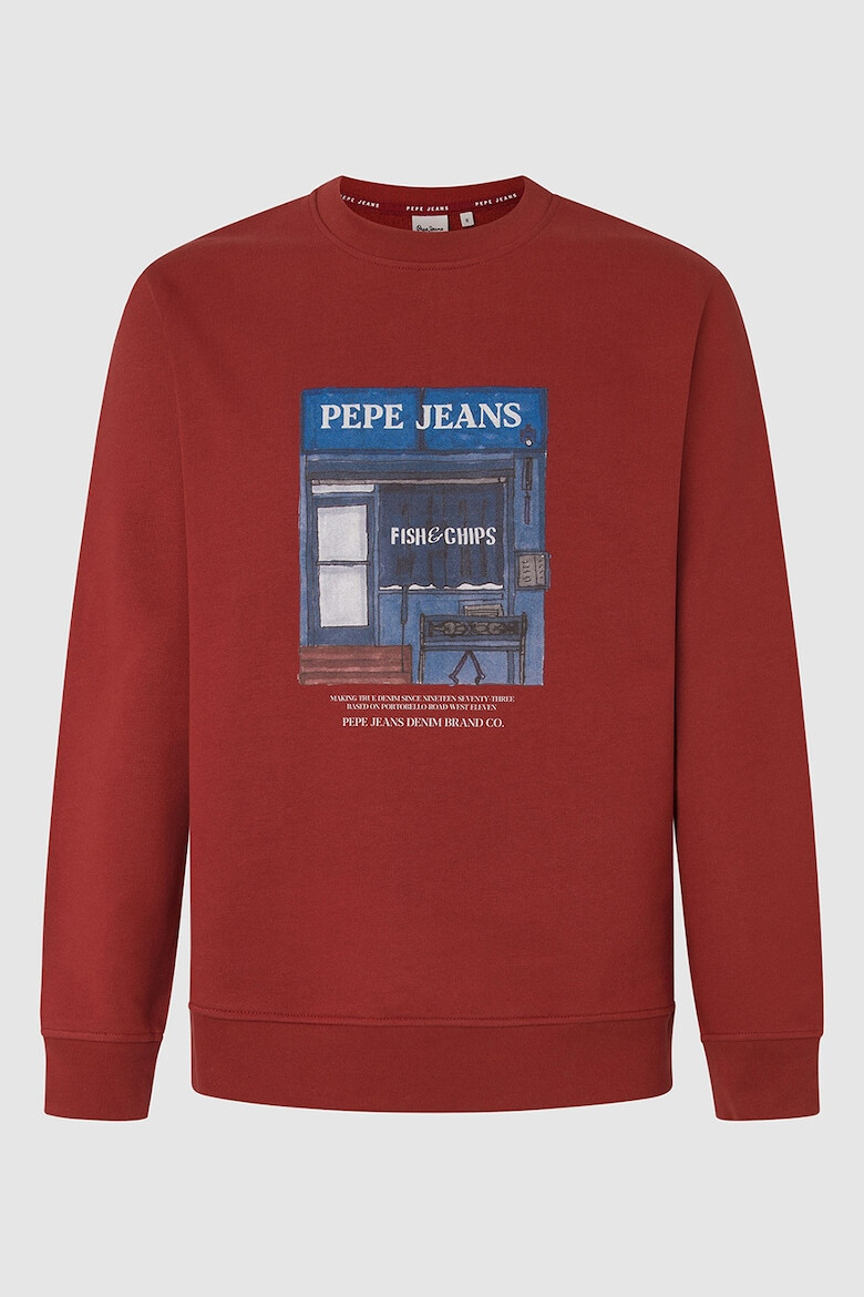 Pepe Jeans London Bluza de trening din bumbac cu decolteu la baza gatului - Pled.ro