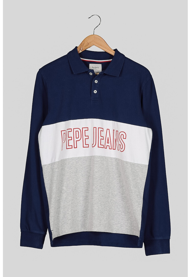 Pepe Jeans London Bluza polo cu logo supradimensionat - Pled.ro