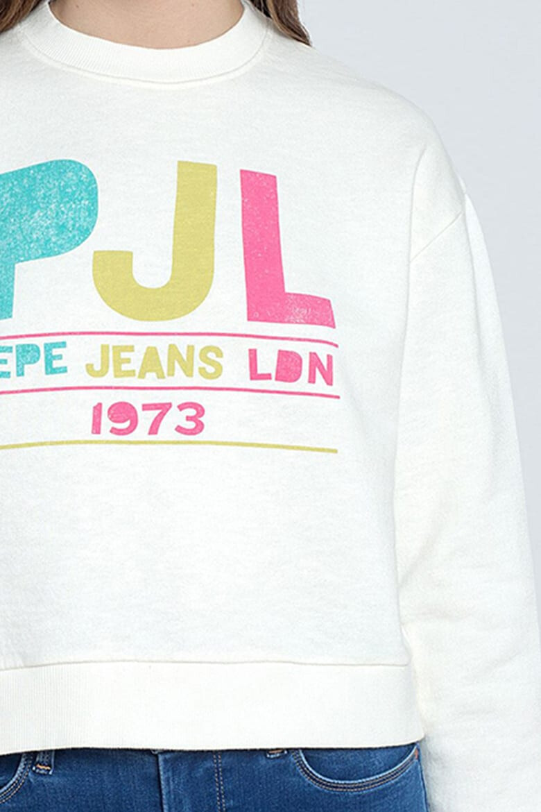 Pepe Jeans London Bluza sport cu decolteu la baza gatului si imprimeu logo - Pled.ro