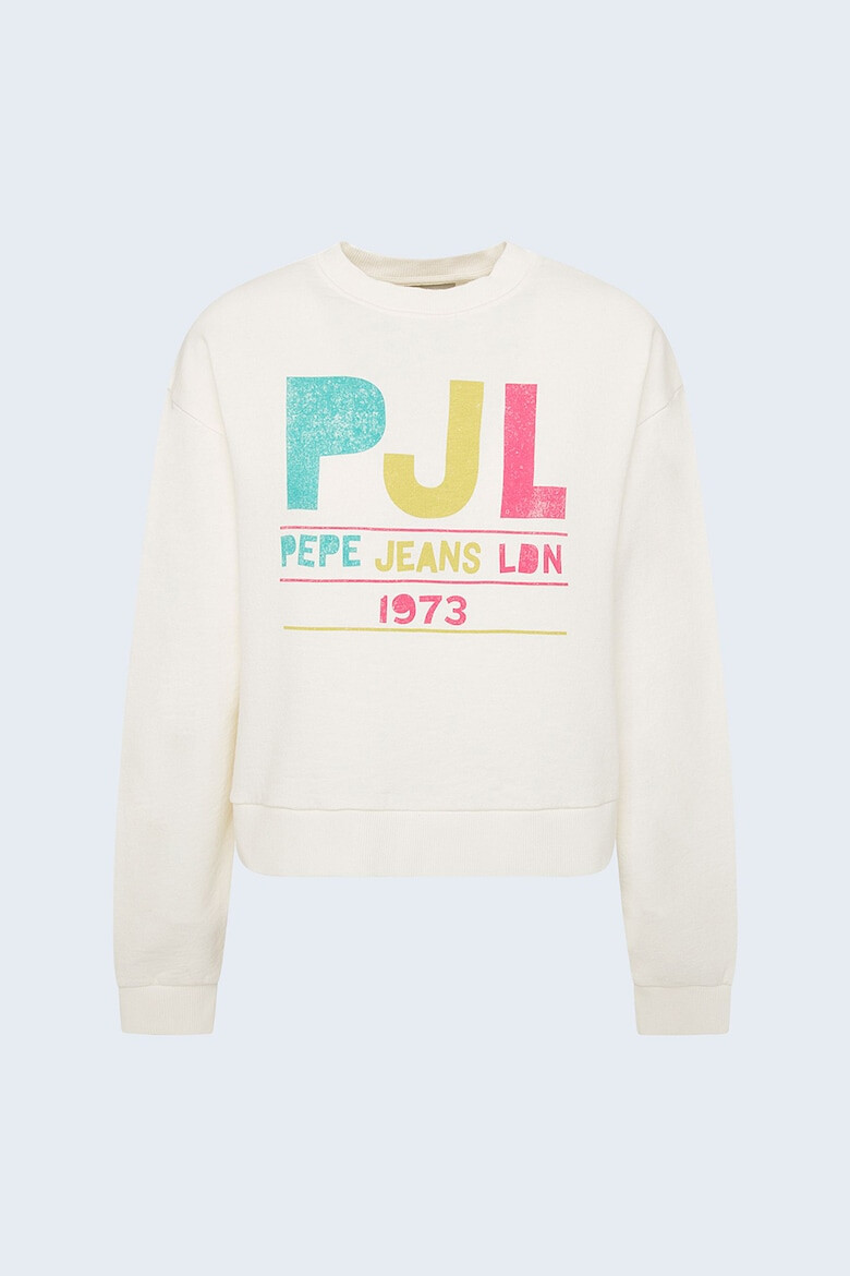 Pepe Jeans London Bluza sport cu decolteu la baza gatului si imprimeu logo - Pled.ro