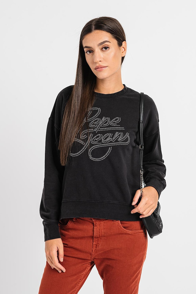 Pepe Jeans London Bluza sport cu decolteu la baza gatului si maneci cazute Connie - Pled.ro