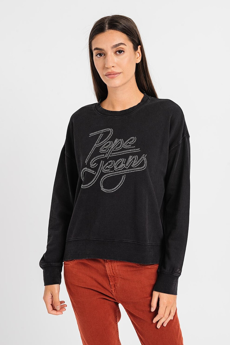 Pepe Jeans London Bluza sport cu decolteu la baza gatului si maneci cazute Connie - Pled.ro