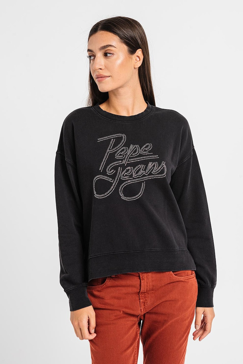 Pepe Jeans London Bluza sport cu decolteu la baza gatului si maneci cazute Connie - Pled.ro