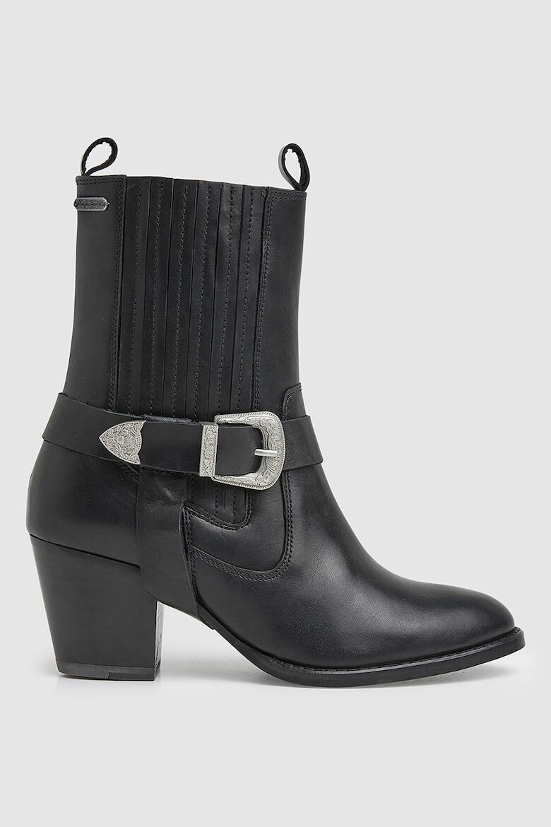 Pepe Jeans London Botine cowboy de piele cu banda detasabila cu o catarama - Pled.ro