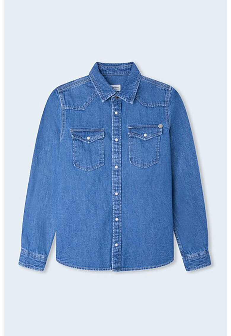 Pepe Jeans London Camasa de denim cu buzunare aplicate - Pled.ro