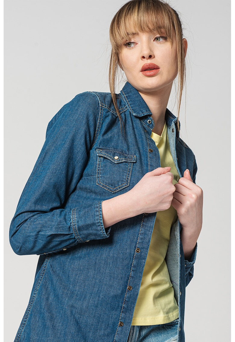 Pepe Jeans London Camasa din denim cu capsa Rhonda - Pled.ro