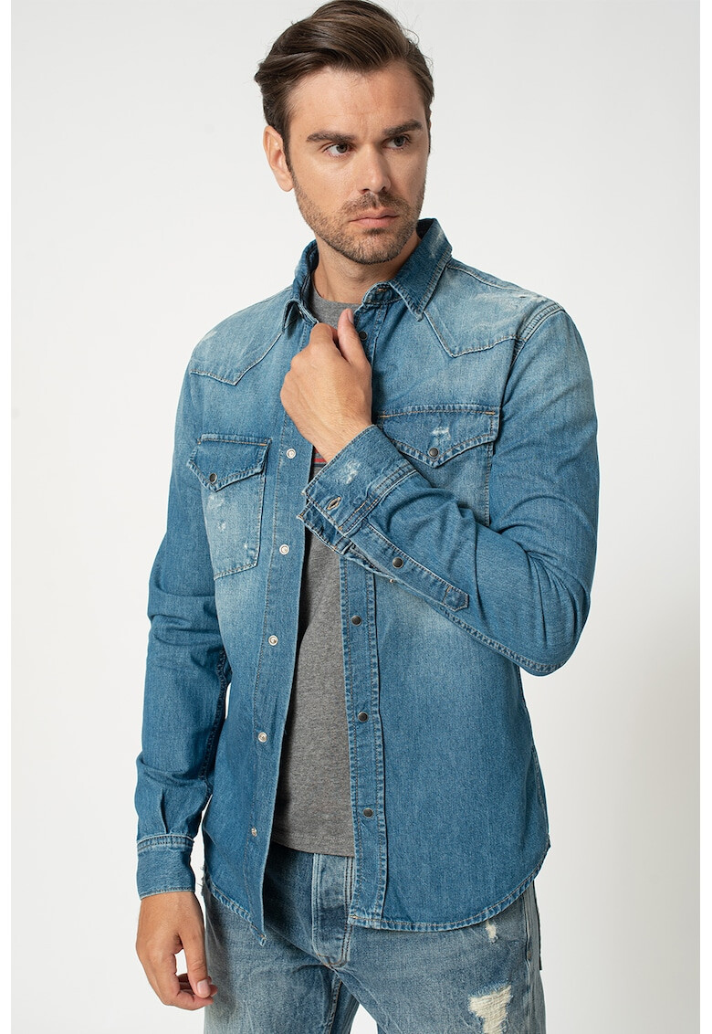 Pepe Jeans London Camasa din denim cu guler ascutit Noah - Pled.ro