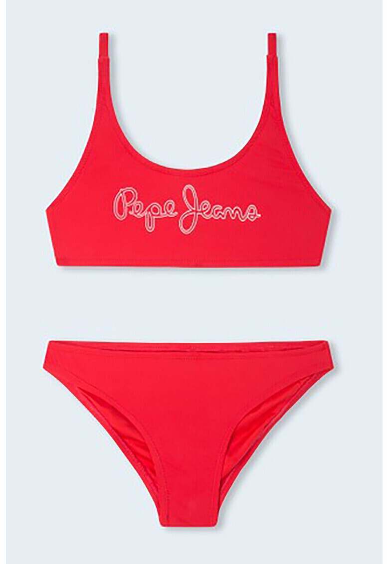 Pepe Jeans London Costum de baie din doua piese cu imprimeu logo - Pled.ro