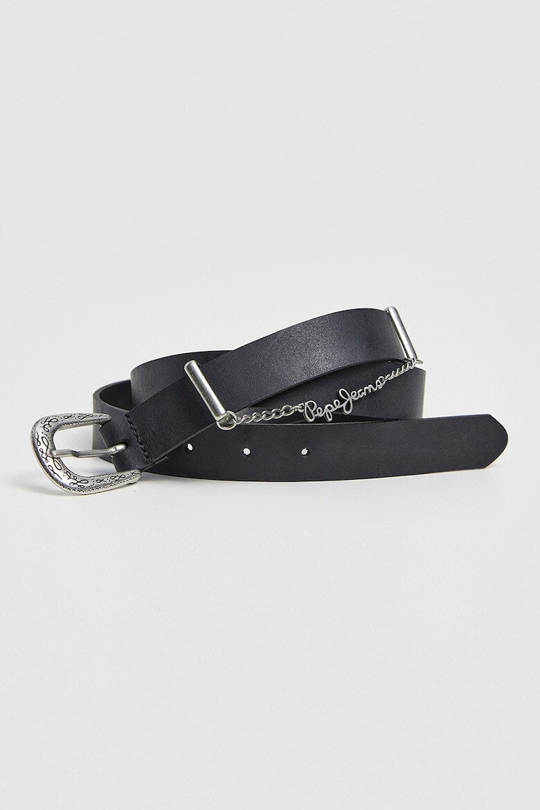 Pepe Jeans London Curea de piele cu accesoriu logo - Pled.ro