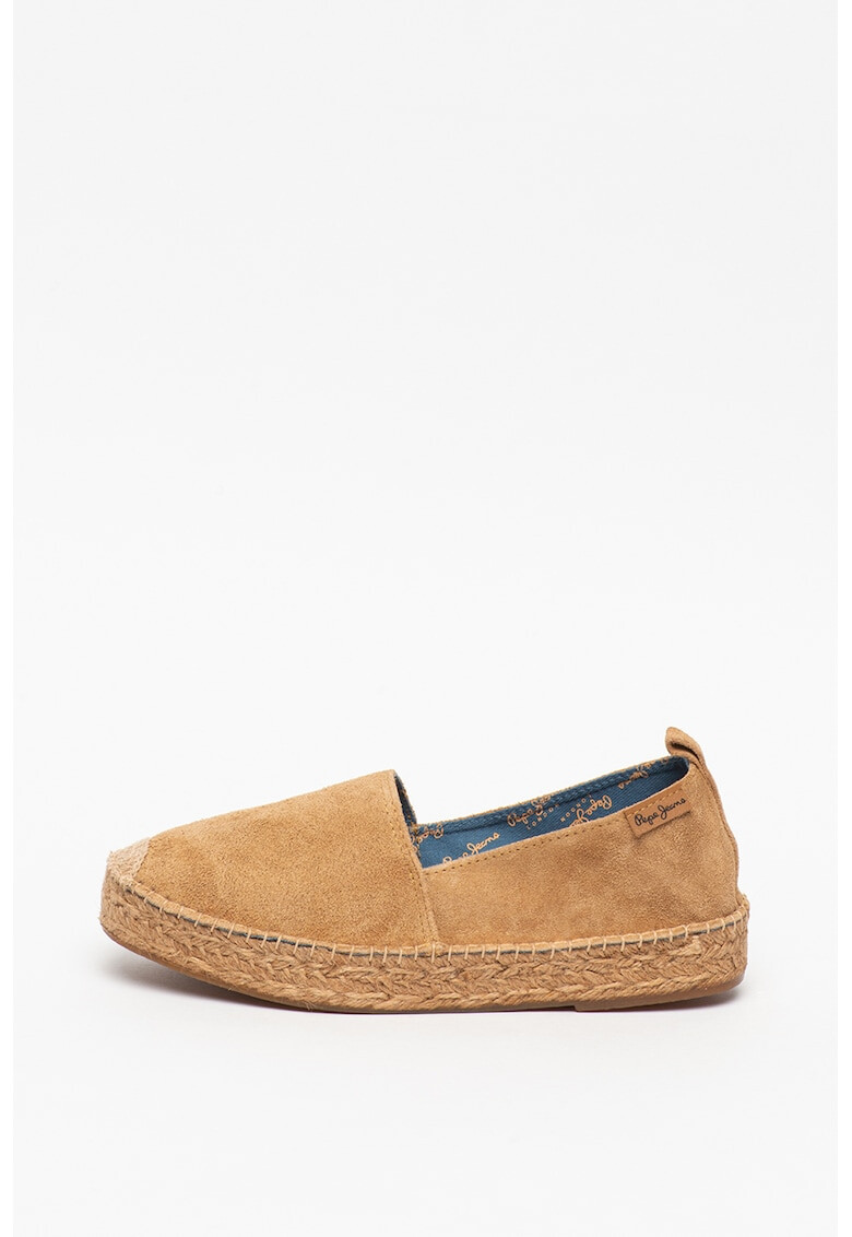 Pepe Jeans London Espadrile flatform de piele intoarsa Liss - Pled.ro