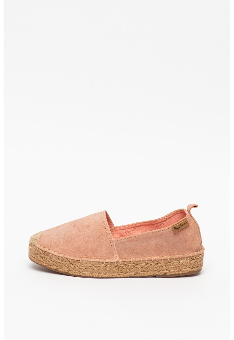 Pepe Jeans London Espadrile flatform de piele intoarsa Liss - Pled.ro