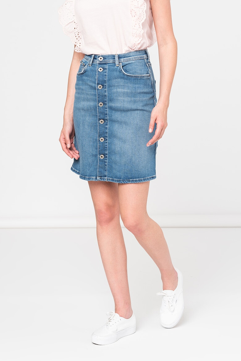 Pepe Jeans London Fusta de denim cu talie inalta Marble - Pled.ro