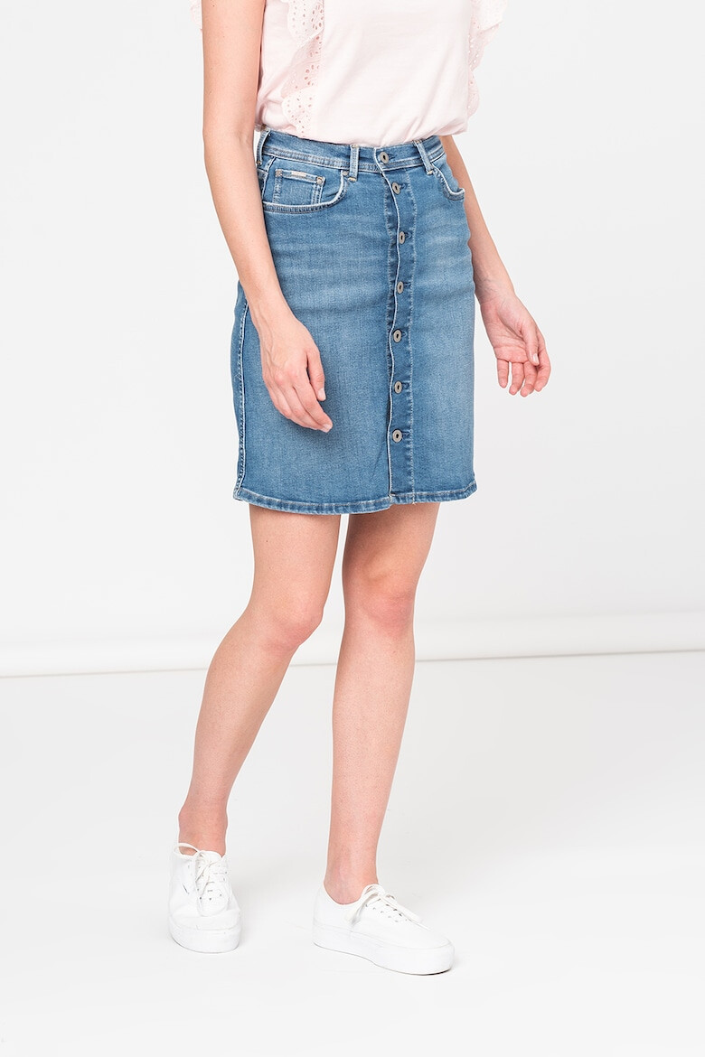 Pepe Jeans London Fusta de denim cu talie inalta Marble - Pled.ro