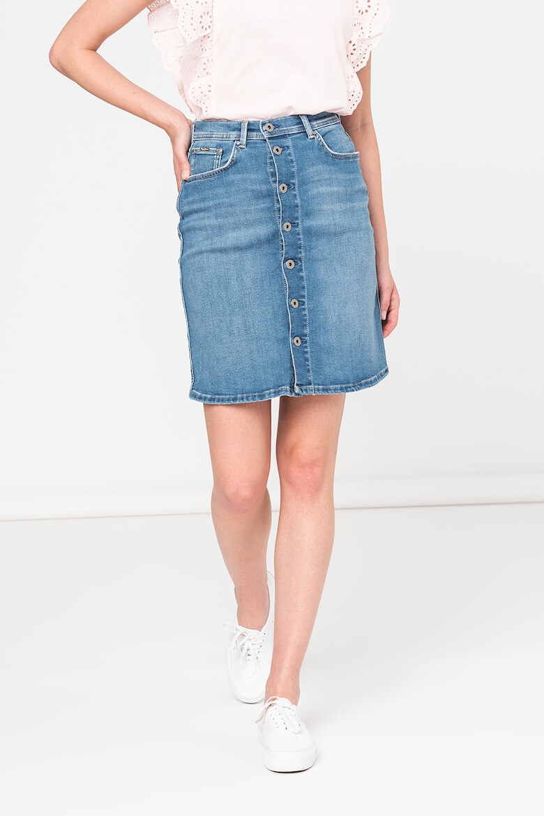 Pepe Jeans London Fusta de denim cu talie inalta Marble - Pled.ro