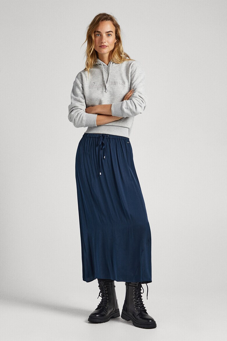 Pepe Jeans London Fusta midi cu snur in talie - Pled.ro