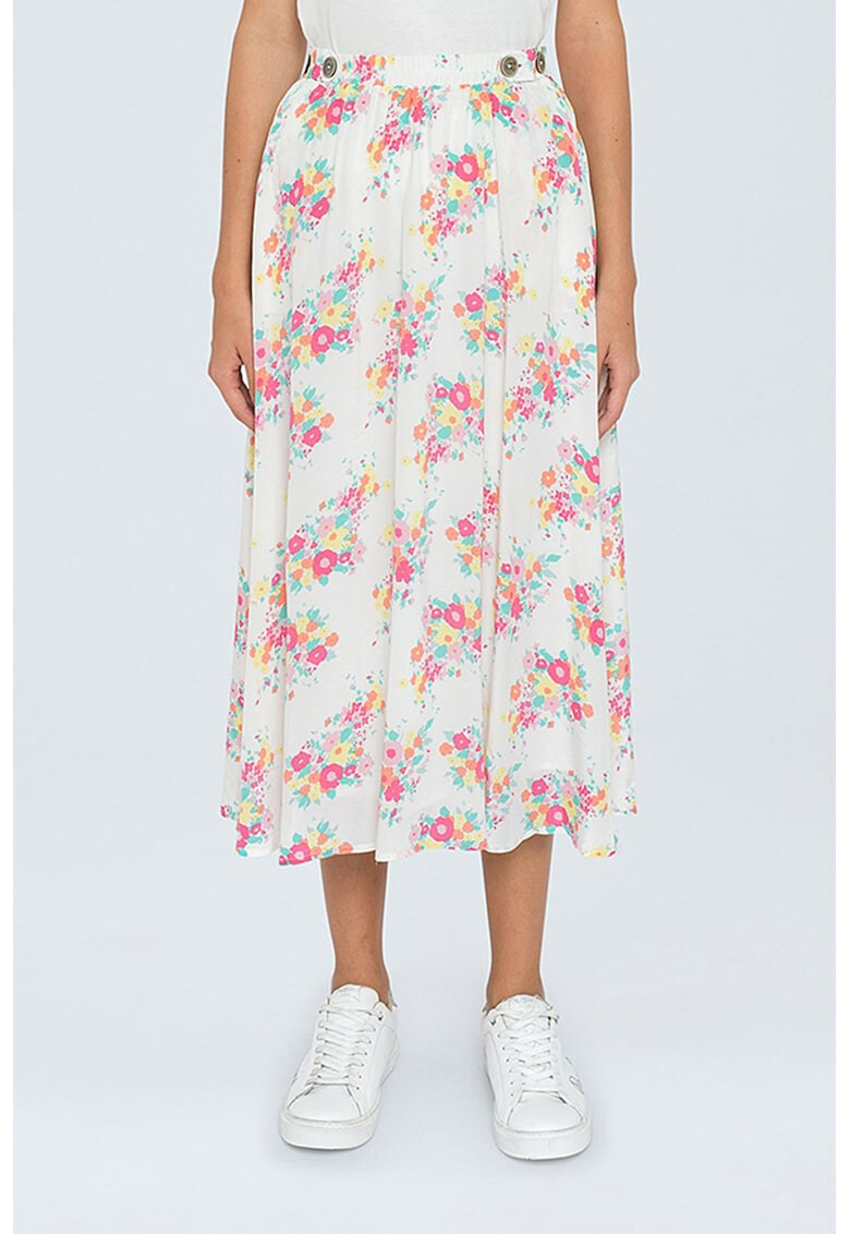 Pepe Jeans London Fusta midi evazata cu imprimeu floral - Pled.ro