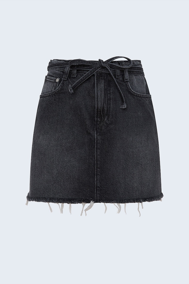 Pepe Jeans London Fusta mini din denim cu terminatie nefinisata Rachel - Pled.ro