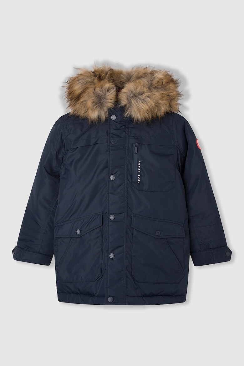 Pepe Jeans London Geaca cu garnitura din blana sintetica Parka - Pled.ro