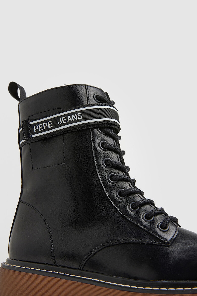 Pepe Jeans London Ghete de piele ecologica cu logo - Pled.ro