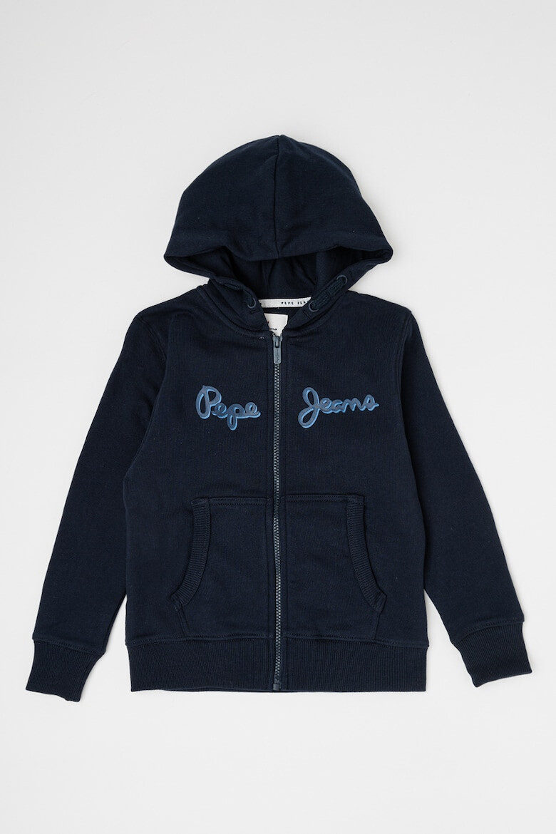 Pepe Jeans London Hanorac cu fermoar si logo - Pled.ro