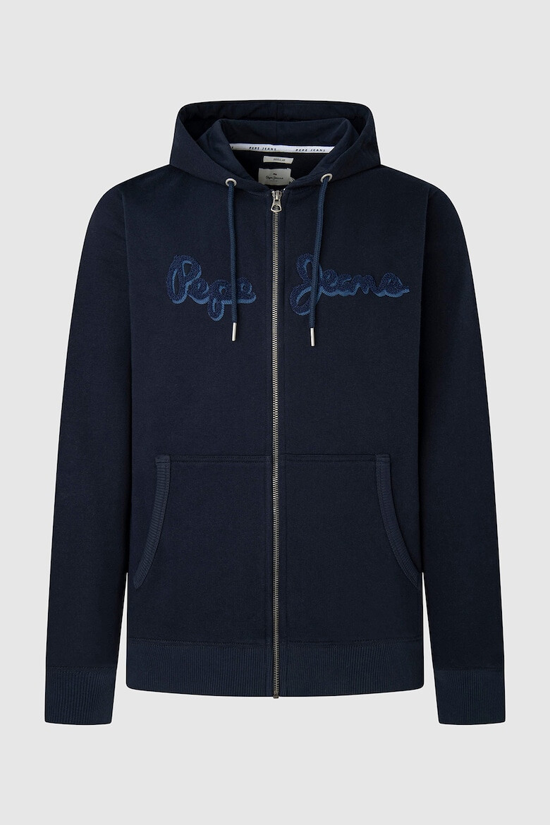 Pepe Jeans London Hanorac cu fermoar si logo texturat - Pled.ro