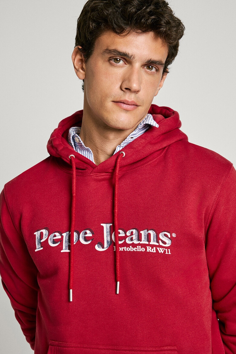 Pepe Jeans London Hanorac cu imprimeu logo si buzunar kangaroo - Pled.ro