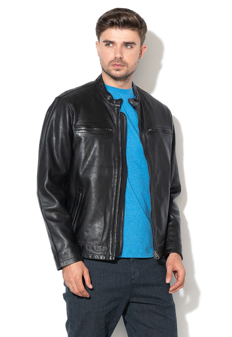 Pepe Jeans London Jacheta biker de piele Dannys - Pled.ro