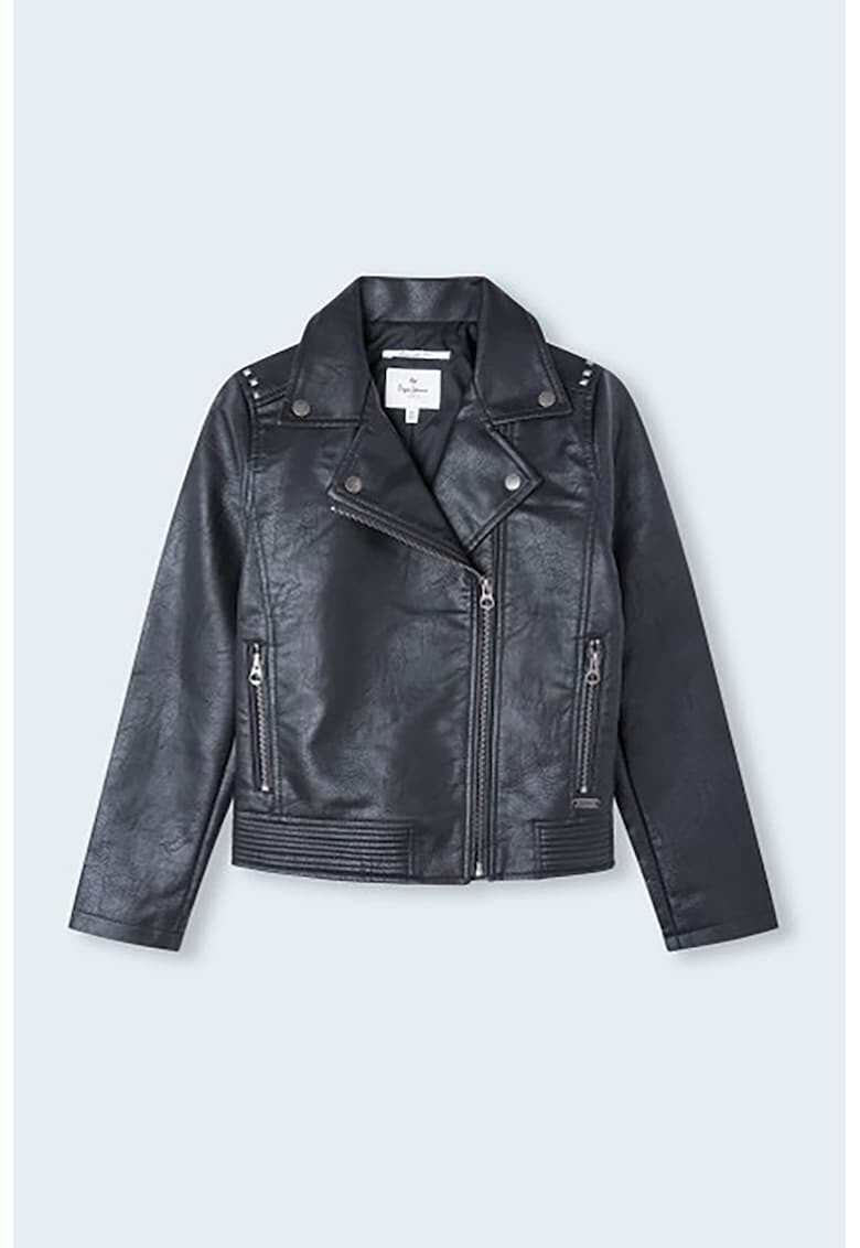 Pepe Jeans London Jacheta biker de piele ecologica - Pled.ro