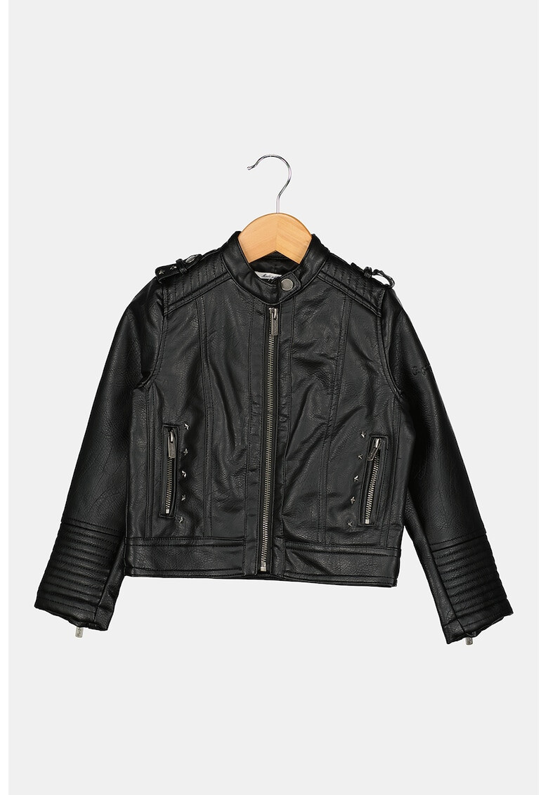 Pepe Jeans London Jacheta biker de piele ecologica cu detalii matlasate Megan - Pled.ro