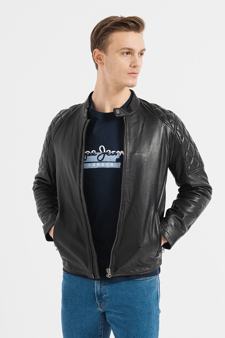 Pepe Jeans London Jacheta biker din piele - Pled.ro