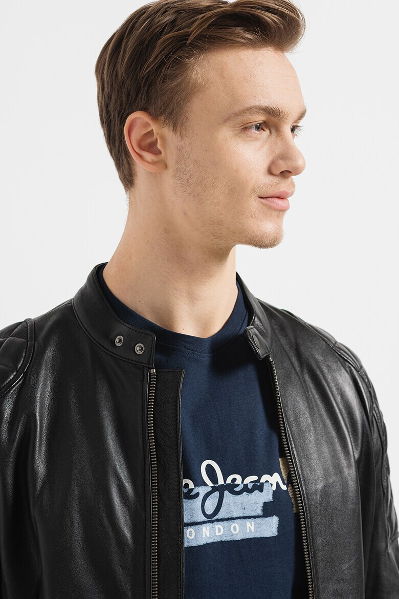 Pepe Jeans London Jacheta biker din piele - Pled.ro