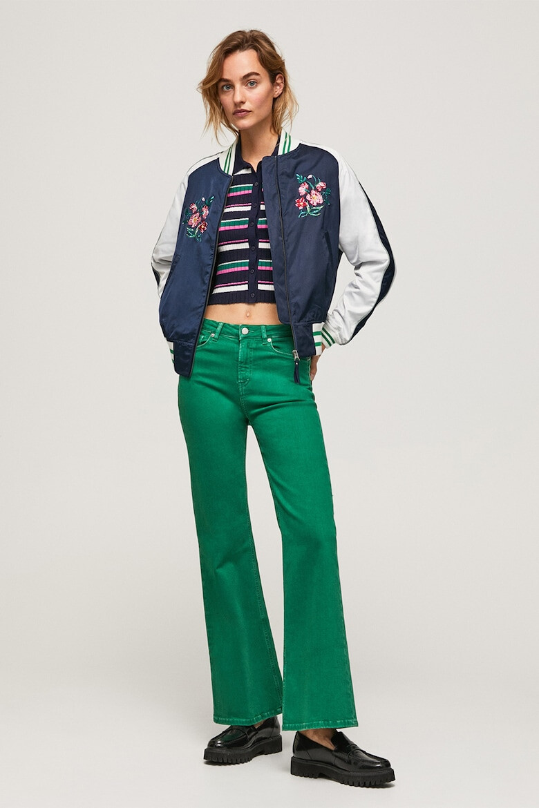 Pepe Jeans London Jacheta bomber cu broderii florale Abigail - Pled.ro