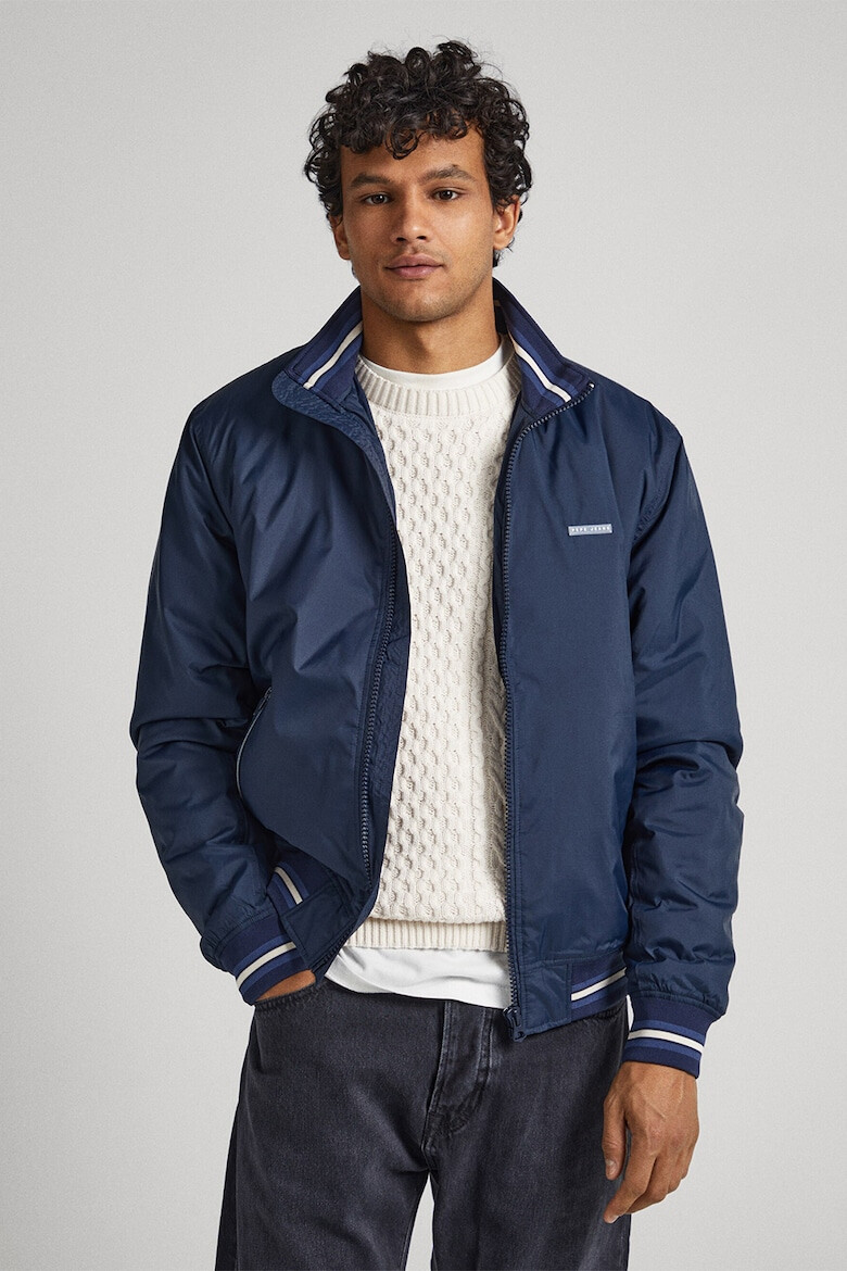 Pepe Jeans London Jacheta bomber cu detalii cu model in dungi - Pled.ro