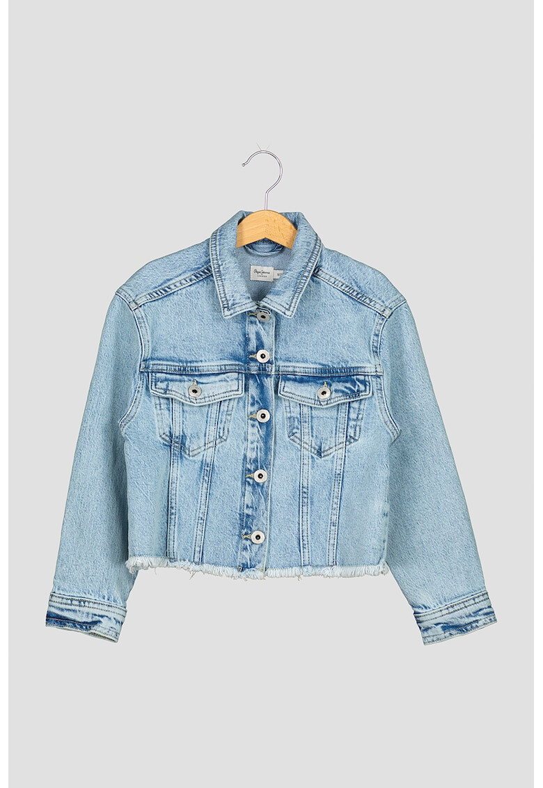 Pepe Jeans London Jacheta crop de denim Nicole - Pled.ro