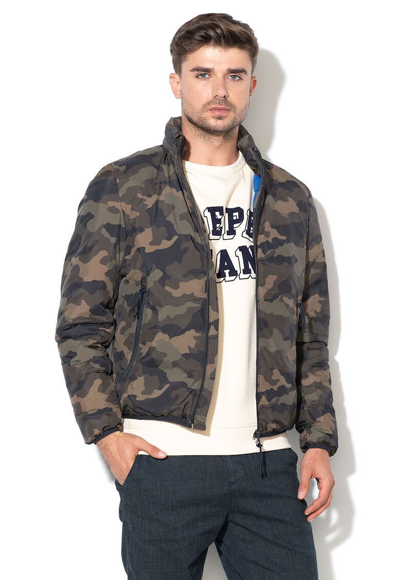 Pepe Jeans London Jacheta cu vatelina subtire si model camuflaj Rick - Pled.ro