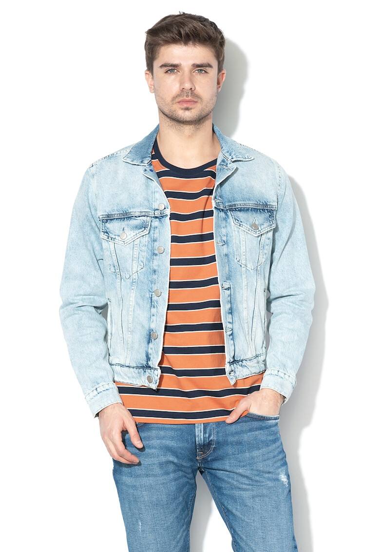 Pepe Jeans London Jacheta din denim cu aspect decolorat Pinner - Pled.ro