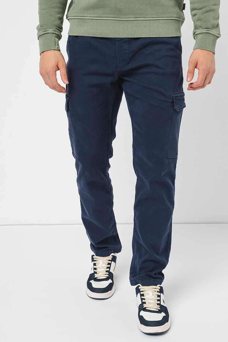 Pepe Jeans London Pantaloni cargo cu talie medie si snur - Pled.ro