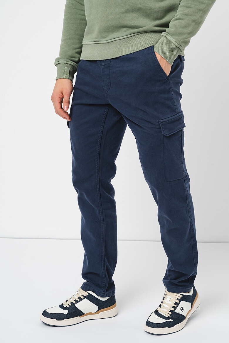 Pepe Jeans London Pantaloni cargo cu talie medie si snur - Pled.ro