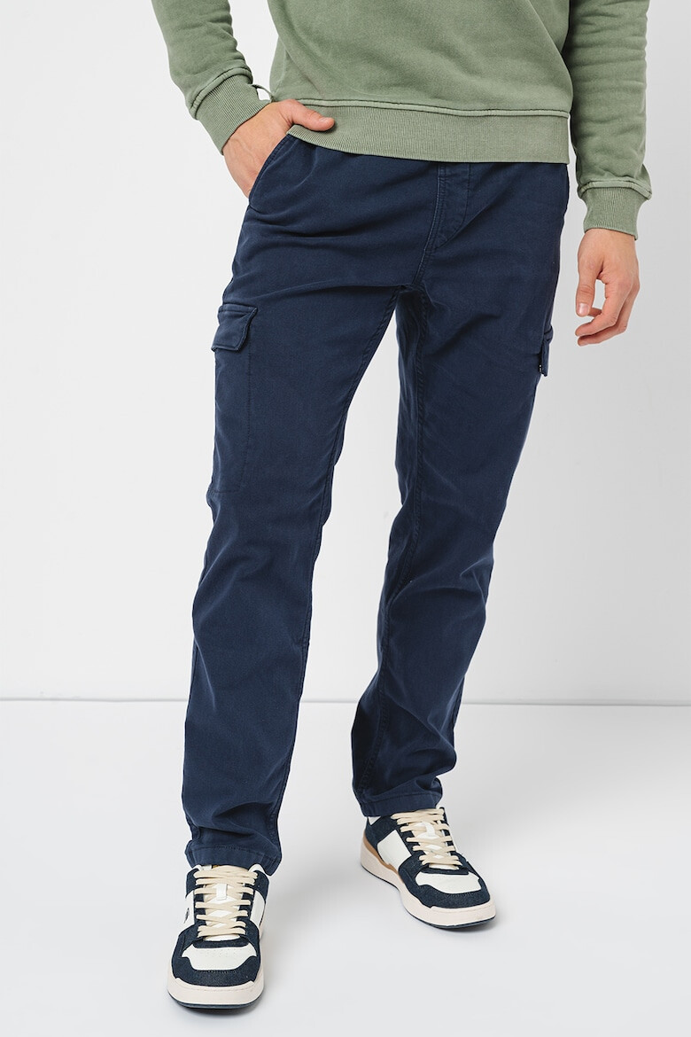 Pepe Jeans London Pantaloni cargo cu talie medie si snur - Pled.ro