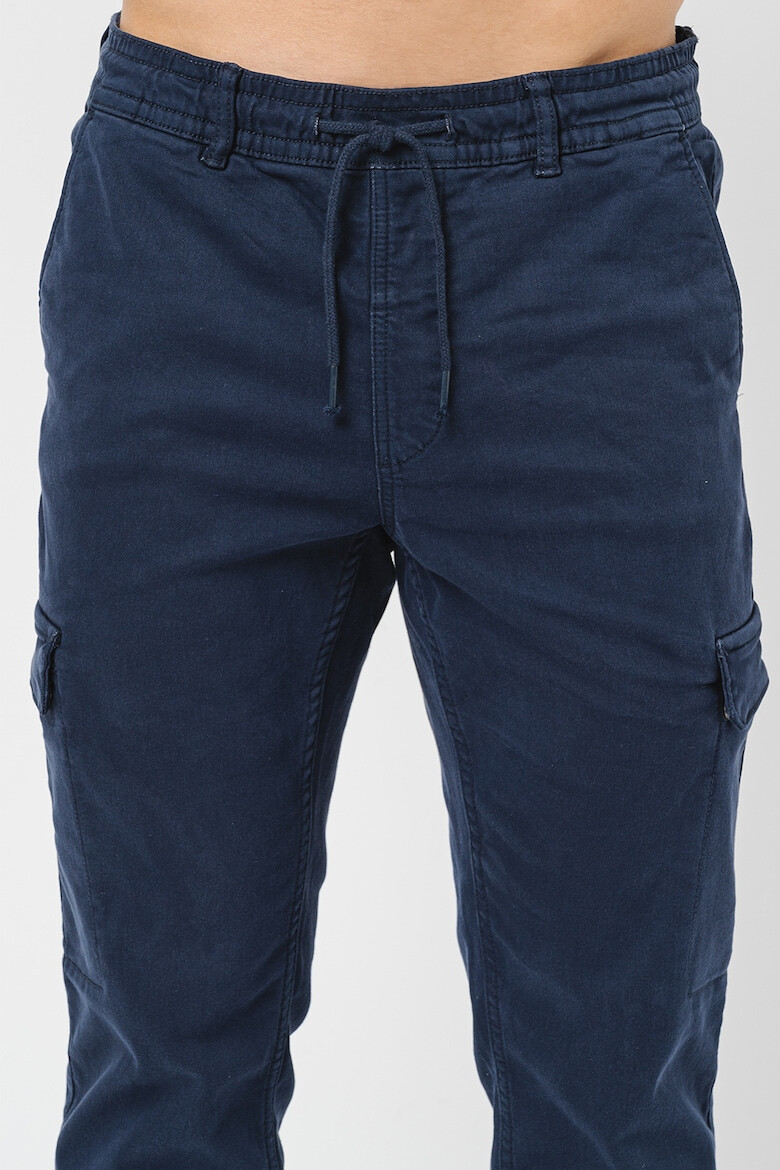 Pepe Jeans London Pantaloni cargo cu talie medie si snur - Pled.ro