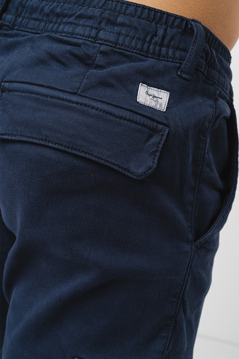 Pepe Jeans London Pantaloni cargo cu talie medie si snur - Pled.ro