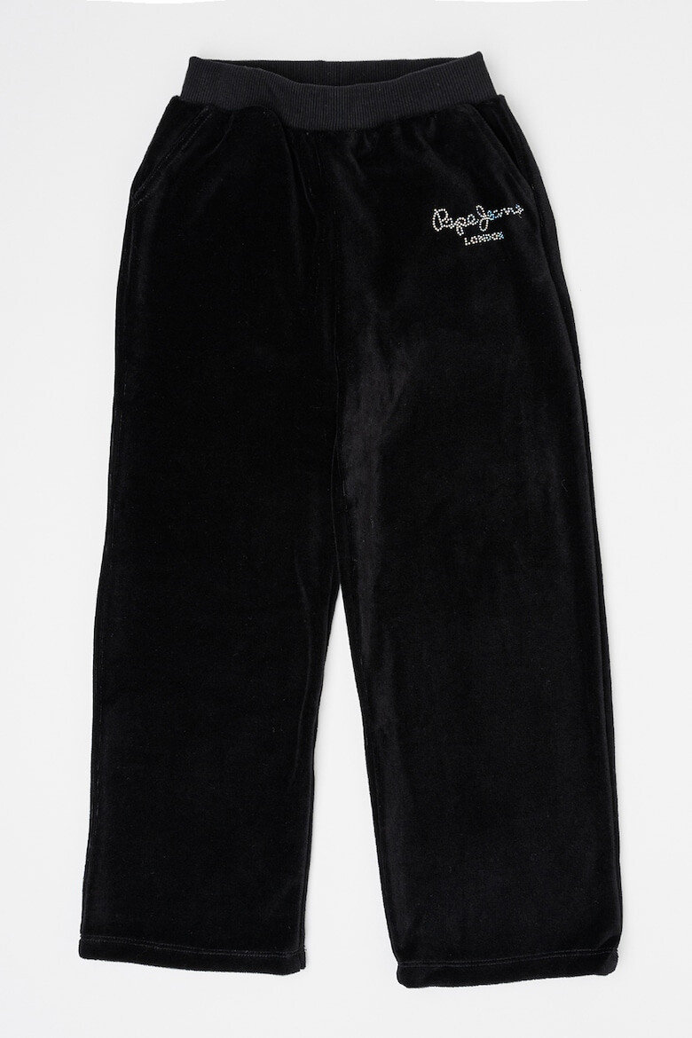 Pepe Jeans London Pantaloni catifelati cu logo din strasuri Erea - Pled.ro