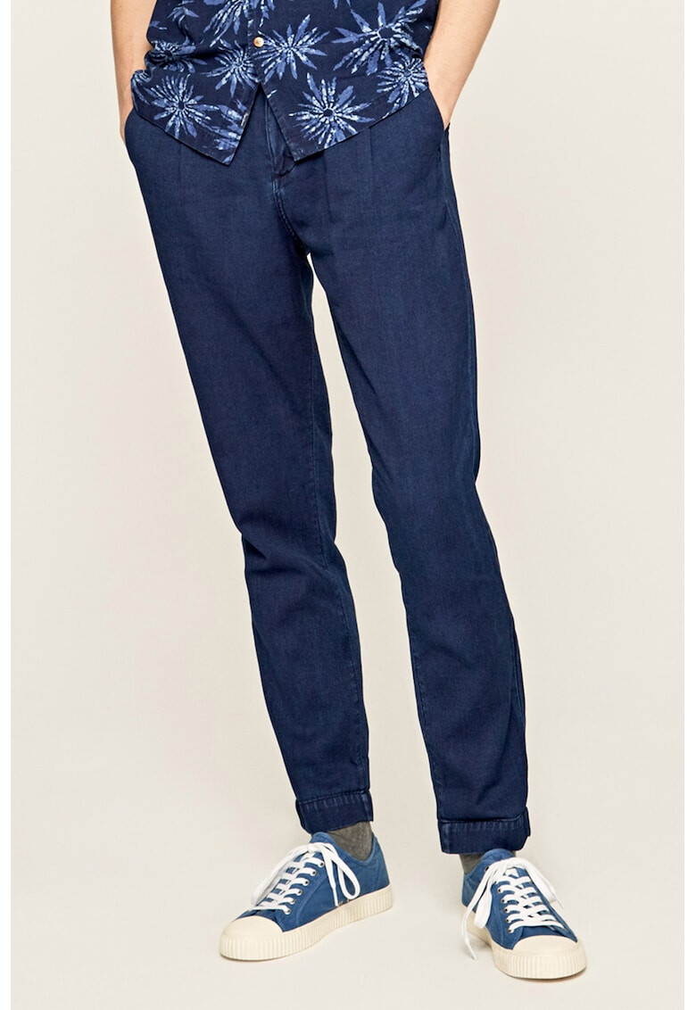 Pepe Jeans London Pantaloni conici din chambray - Pled.ro