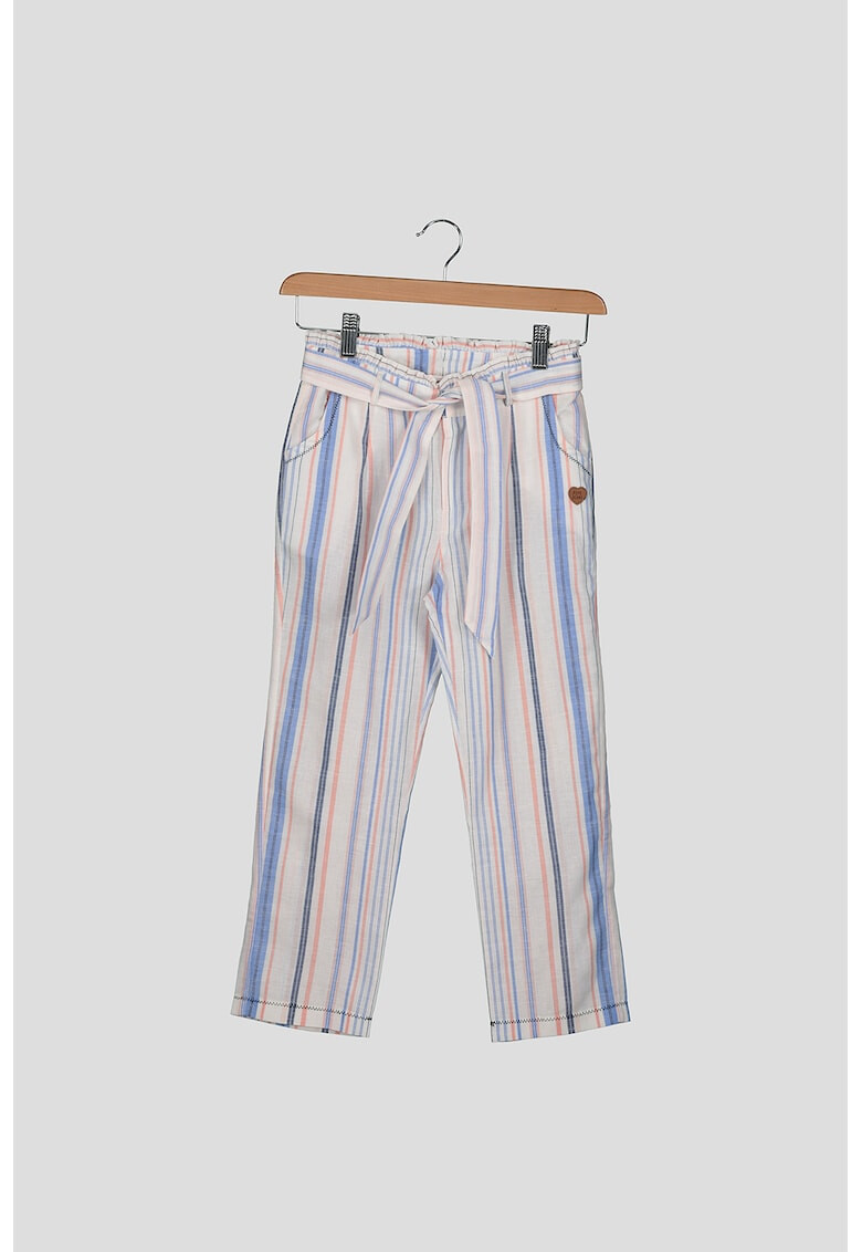 Pepe Jeans London Pantaloni din amestec de in cu model in dungi - Pled.ro