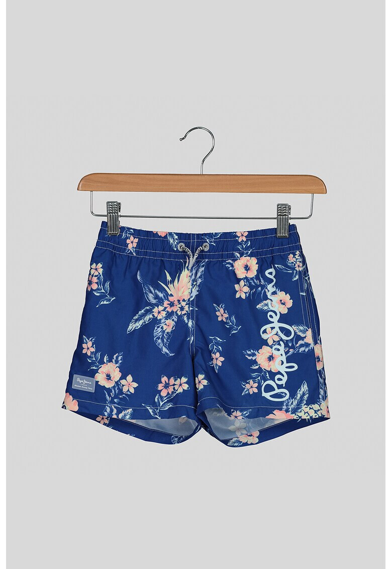 Pepe Jeans London Pantaloni scurti de baie cu model tropical Blu - Pled.ro