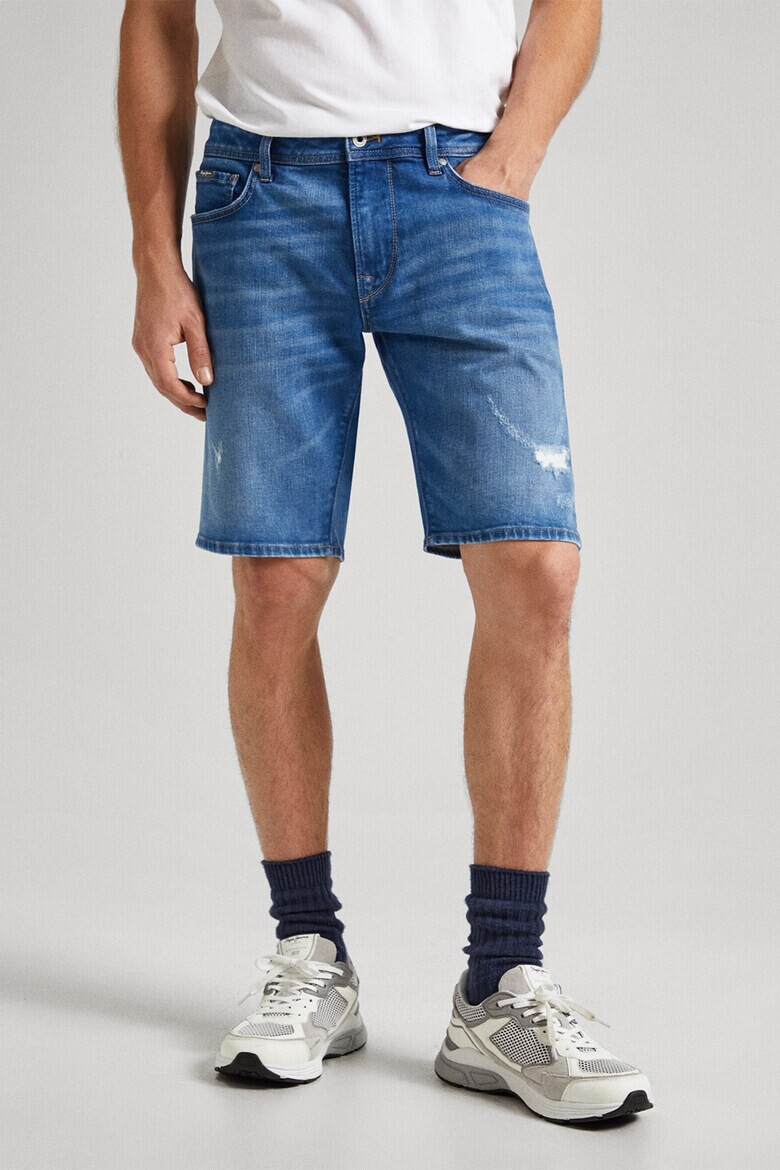 Pepe Jeans London Pantaloni scurti de denim cu detalii cu aspect deteriorat - Pled.ro