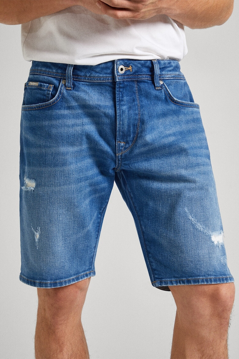 Pepe Jeans London Pantaloni scurti de denim cu detalii cu aspect deteriorat - Pled.ro