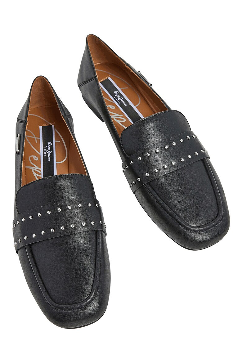 Pepe Jeans London Pantofi loafer de piele cu aplicatii metalice - Pled.ro