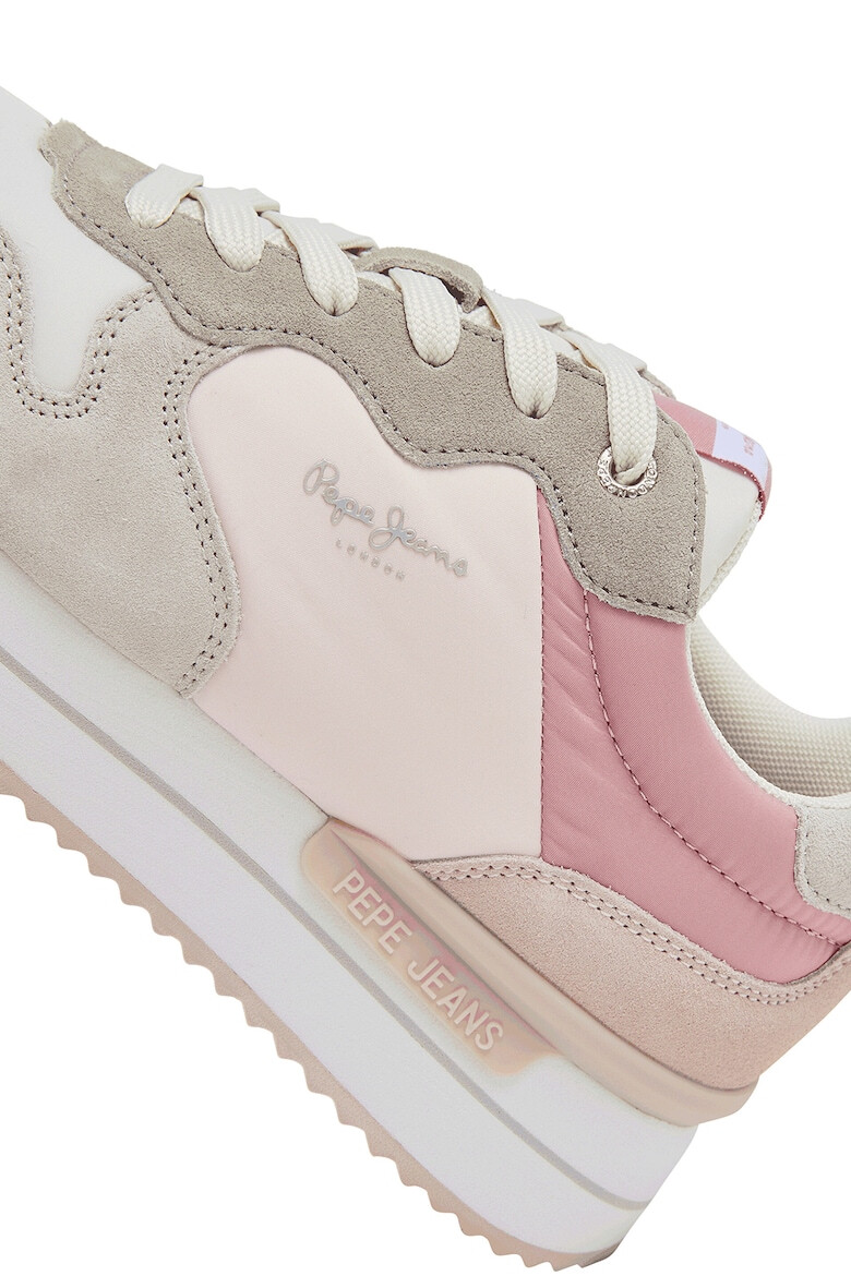 Pepe Jeans London Pantofi sport colorblock cu insertii de piele intoarsa - Pled.ro